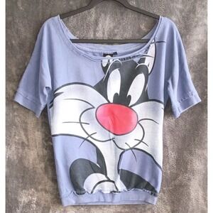 Looney Tunes Sylvester The‎ Cat Short Sleeve Shirt Women's Sz S